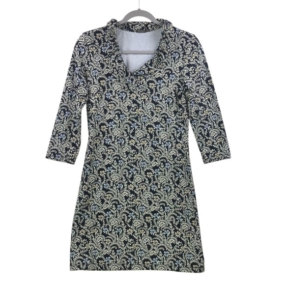 J. McLaughlin Dresses & Skirts - J. McLaughlin Navy Floral Stretch Jersey‎ Dress XS – Excellent Condition